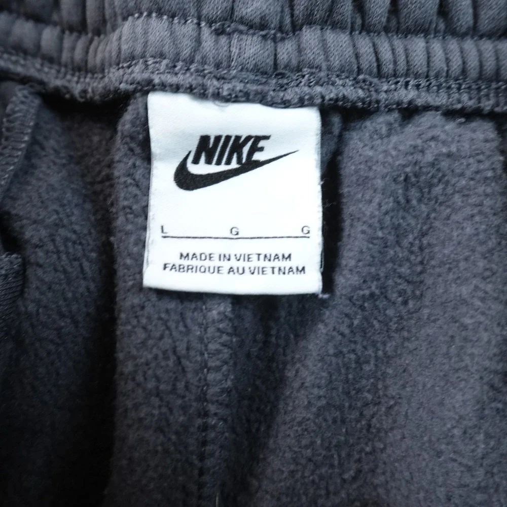 Nike Sweatpants Mens L Gray Fleece Jogger Drawstring Athletic Workout Gym Pants